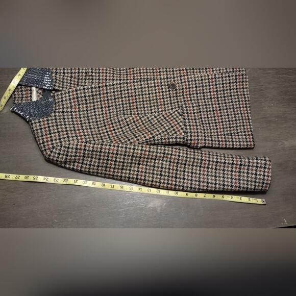 J.Crew Blazer Regent Wool Houndstooth Tan Jewel Jacket Size 2 - Picture 8 of 16